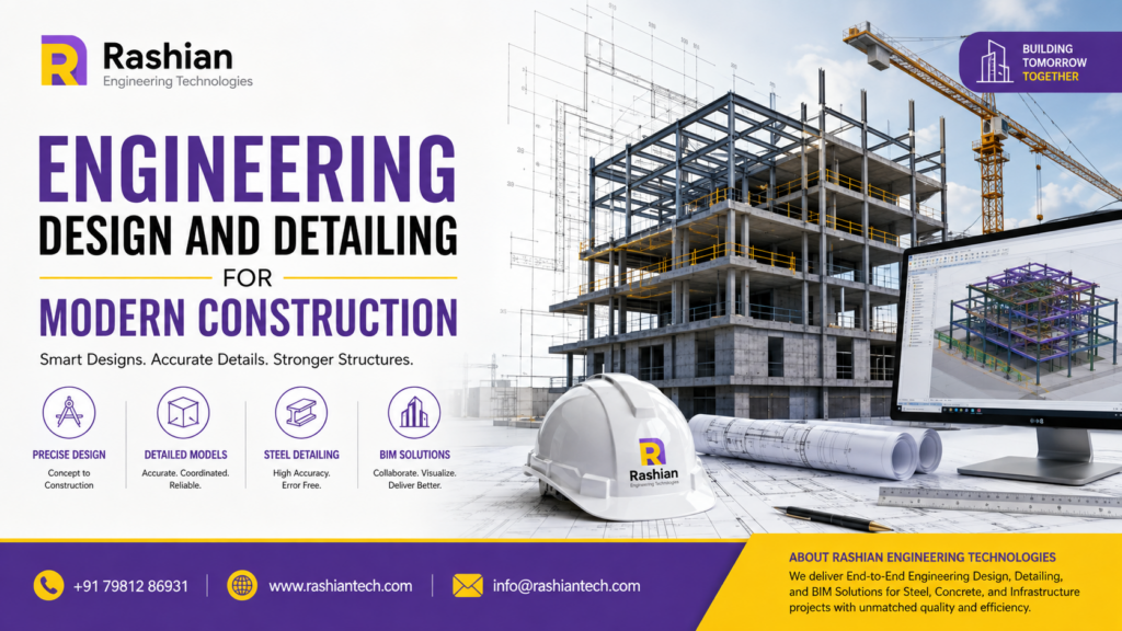 Engineering design and detailing for accurate modern construction projects